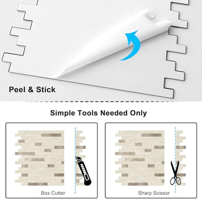Marble Peel and Stick Backsplash Stick Tiles Subway