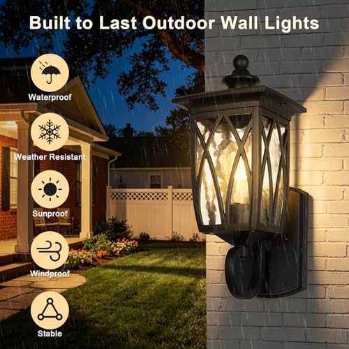 16" Outdoor Wall Light Fixture (02-BK)
