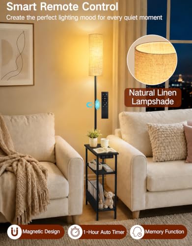 Floor Lamp with Table & Remote
