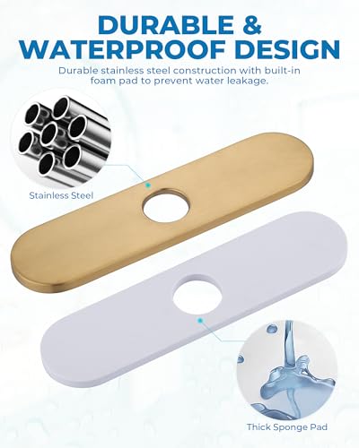 10.2 Inch Faucet Deck Plate (Brushed Gold)