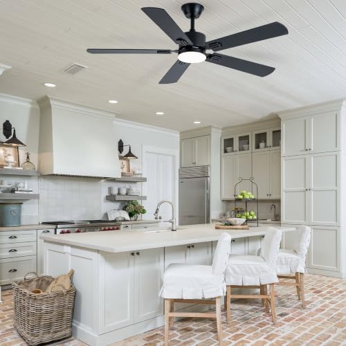 Black Ceiling Fan with Display Remote (Black SY39-52IN)