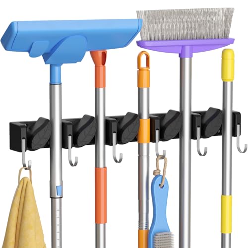 Mop and Broom Holder Organzier Wall Mount Non