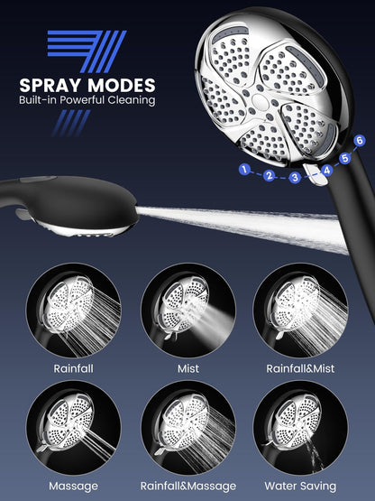 Filtered Shower Head with Handheld (Black)