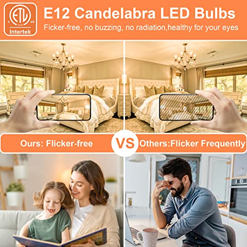 10 Pack E12 LED Light Bulb 60W Equivalent 2700K Warm White for Chandelier (10 Count (Pack of 1))