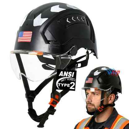 ANSI Z89.1 Type 2 Safety Helmet with Visor
