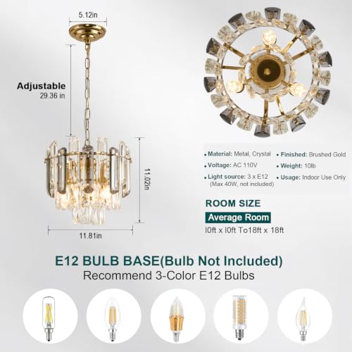 31.5" Gold Crystal Chandeliers for Dining Room