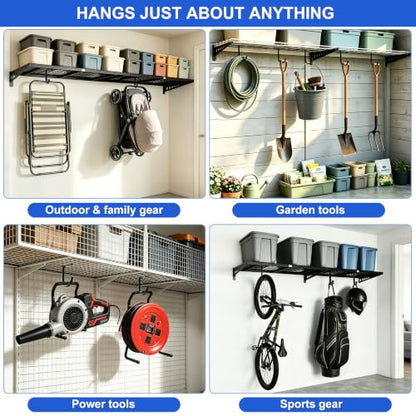 Bike Hooks for Garage Storage Rack