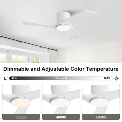 42 Inch Ceiling Fan with Light and Remote (White / 42")
