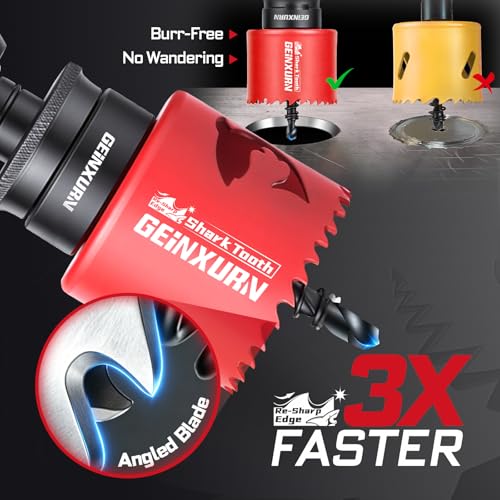 2 in(51mm) Hole Saw Set, HSS Bi-Metal Hole Cutter with Arbor and Hex Wrench, 5PCS Hole Saw Kit for Wood, Drywall, PVC Boards, Thin Metal & Plastic (5 PCS 2" Hole Saw Set)