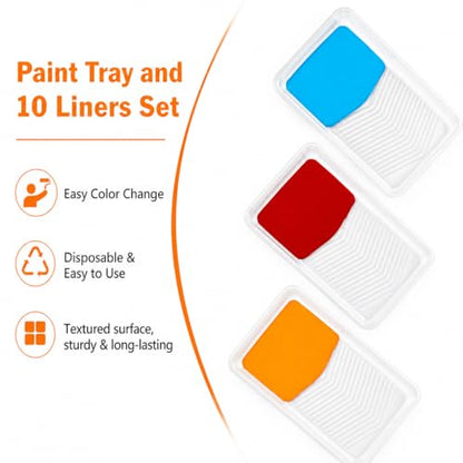 Paint Tray with Liners 9 Inch 11pcs