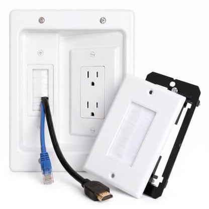in Wall Cable Management Kit with Recessed Outlet Box
