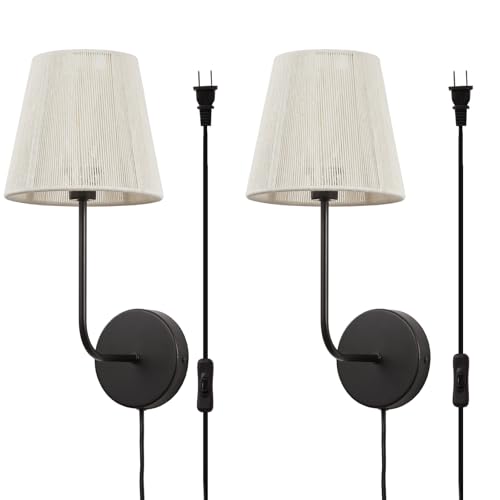 White Boho Wall Sconces Set of 2