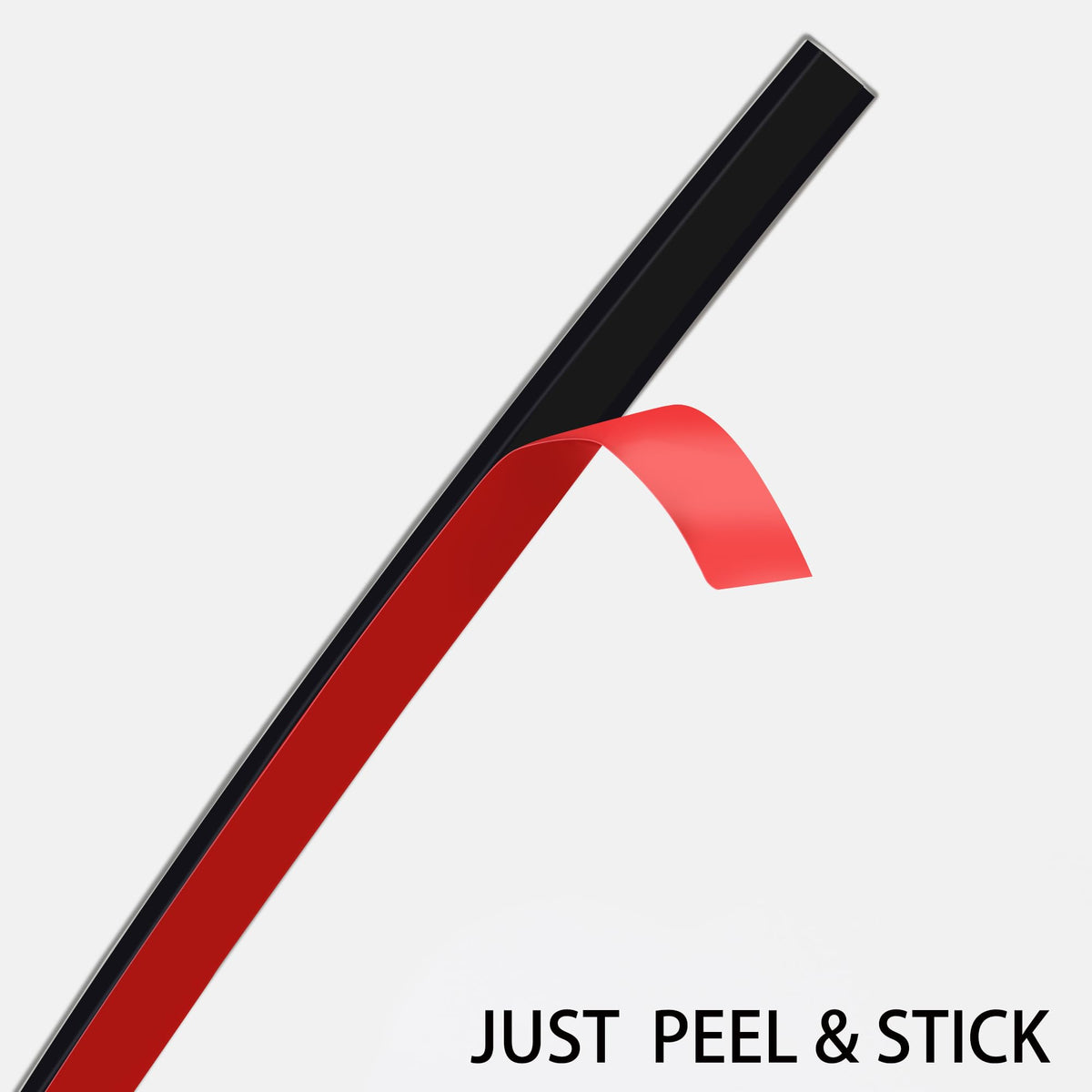 32.8ft Peel and Stick Molding Trim (10mx8mm / Shiny Black)