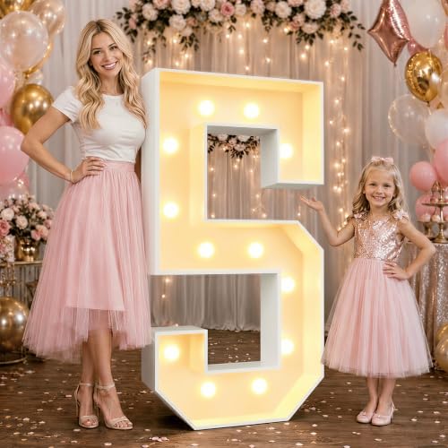 2.4FT Warm White Marquee Light Up Numbers