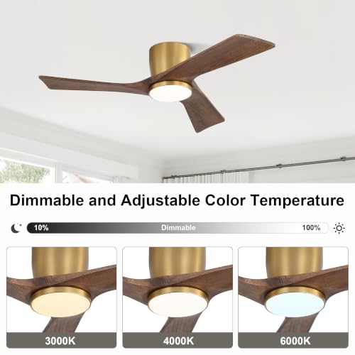42 Inch Ceiling Fan with Light and Remote (Gold/Walnut / 42")