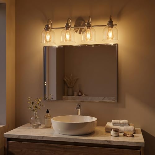 4 Lights 32" Bathroom Vanity Light Fixtures (Brushed Nickel / 4 Lights)