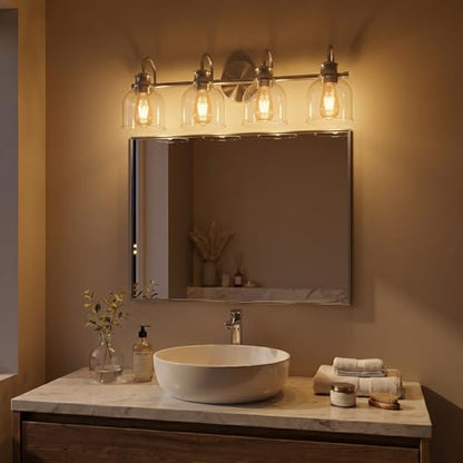4 Lights 32" Bathroom Vanity Light Fixtures (Brushed Nickel / 4 Lights)