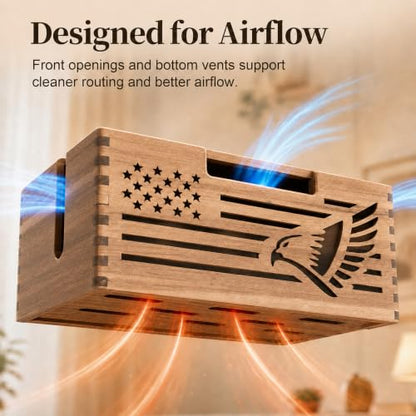 Acacia Wood Cable Management Box