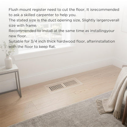 4x12 Inch Oak Floor Register (4x12 / Red-1pcs)