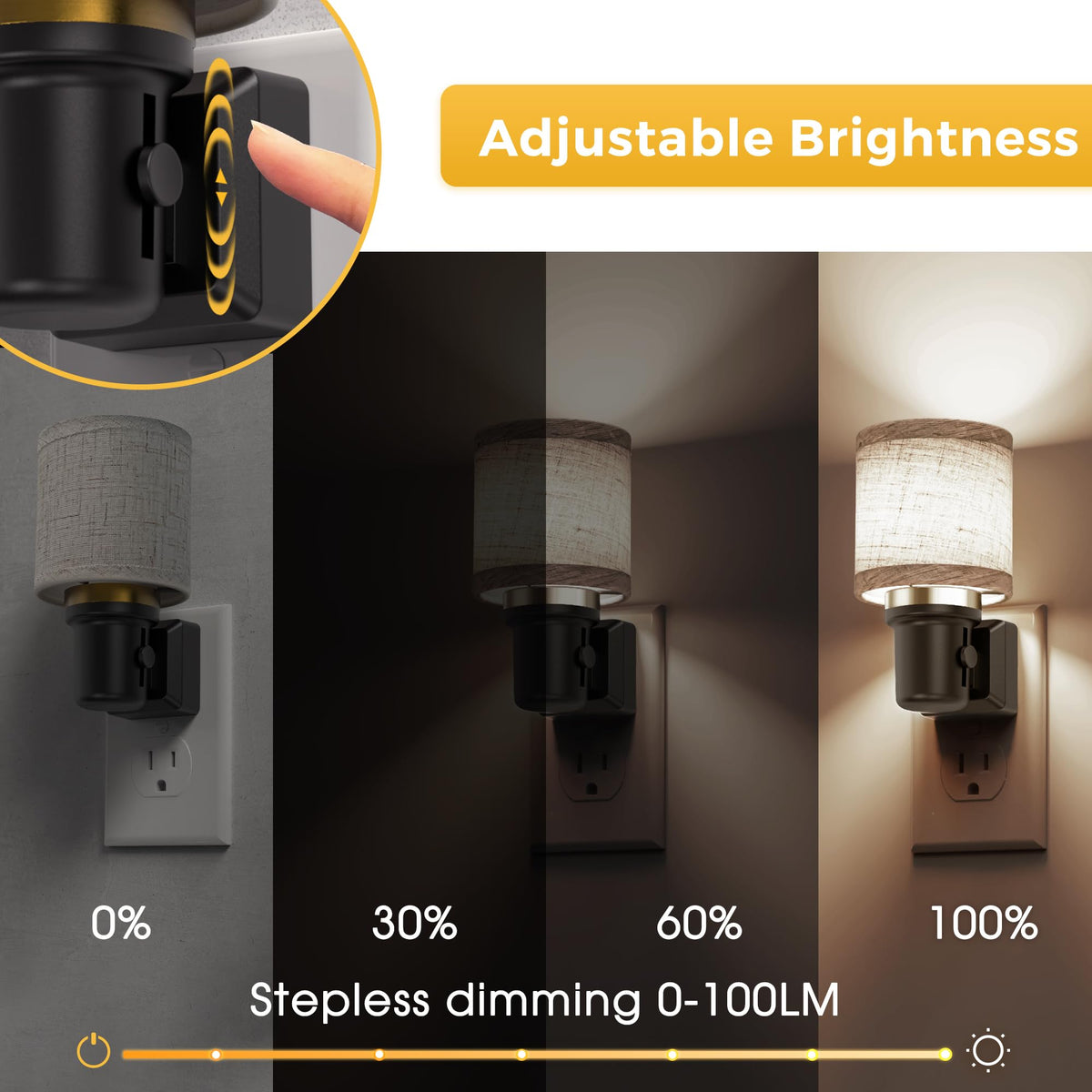 Night Lights Plug into Wall (Cylinder-5000K / 2 Pack)