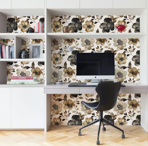 Modern Floral Peel and Stick Wallpaper
