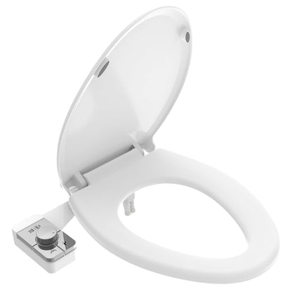 Upgrade Non Electric Bidet Toilet Seat (Chrome & White Toilet Seat)