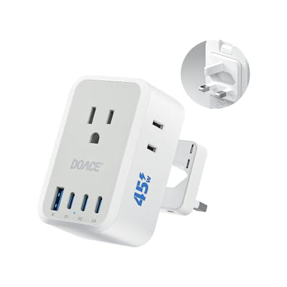 45W Type G Plug Adapter for Travel (Soft White)