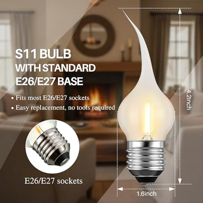 10 Pcs S11 Silicone Dipped Candle Light Bulbs