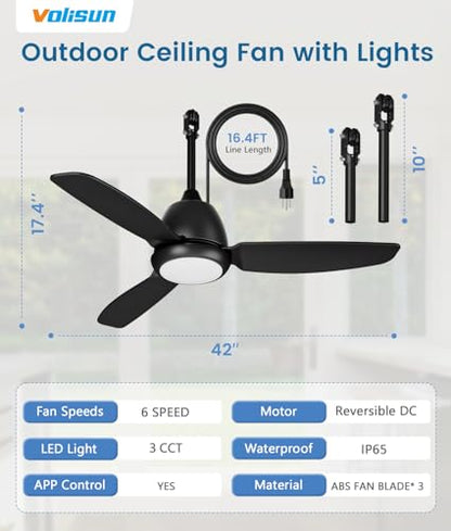 Outdoor Ceiling Fans with Light for Patios