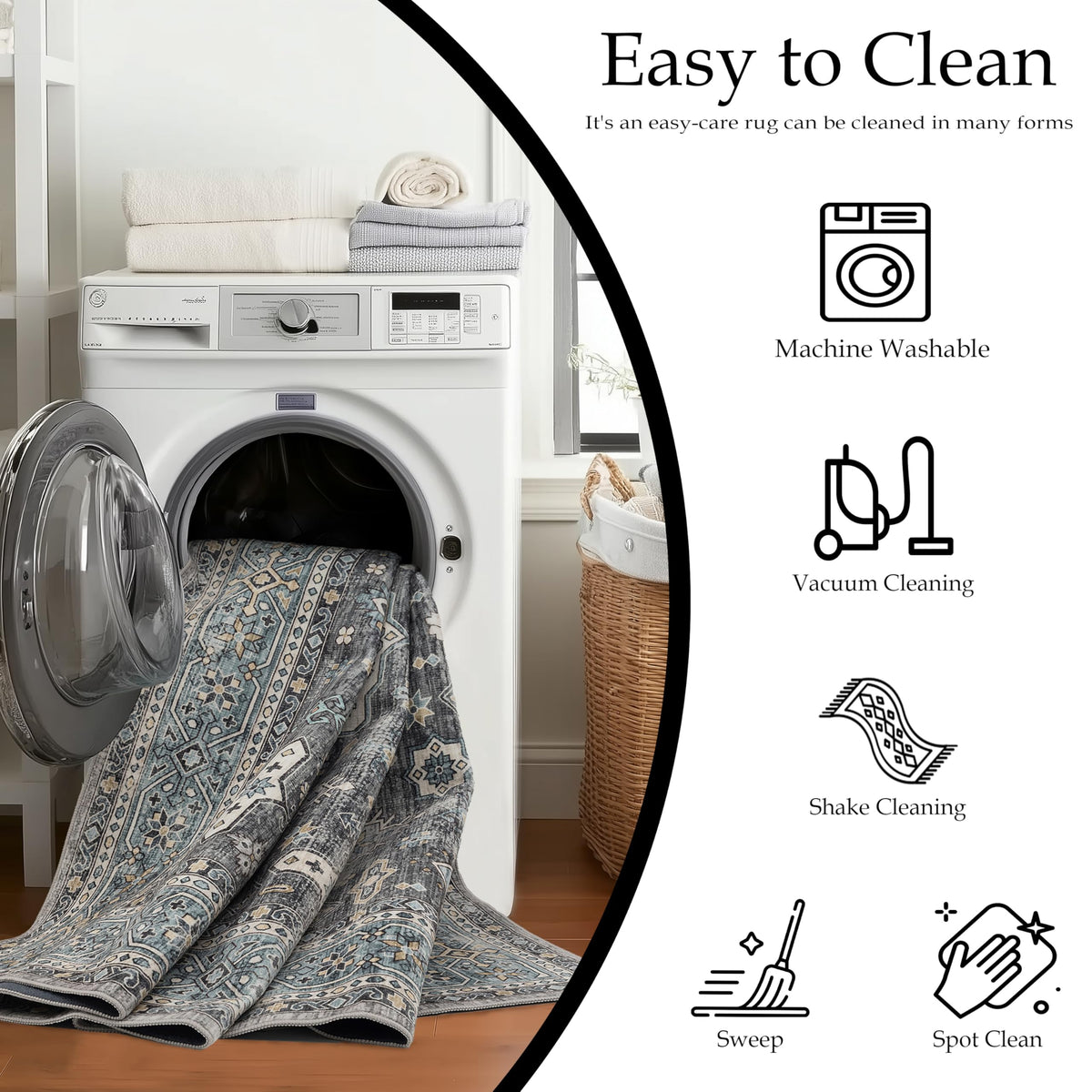 Washable Small Area Rug 2×3 for Entryway (Silver / 2' x 3' (Rectangular))