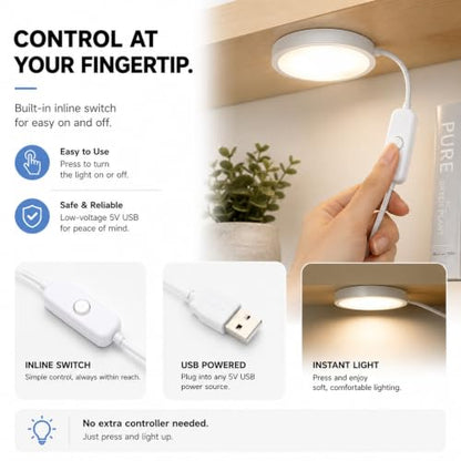 Puck Light Compact LED Under Cabinet Lighting for Indoor Use