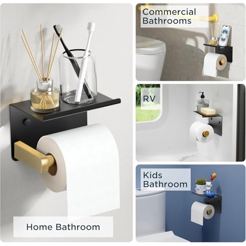 Toilet Paper Holder with Shelf