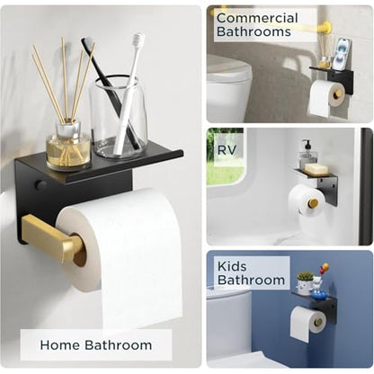 Toilet Paper Holder with Shelf