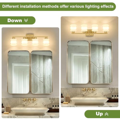 Modern Bathroom Light Fixtures (Gold / 4-Light)