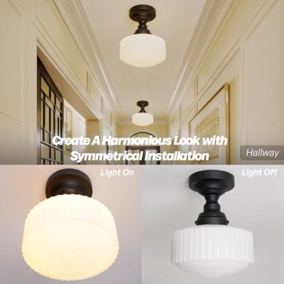 Modern Schoolhouse Semi Flush Mount Ceiling Light