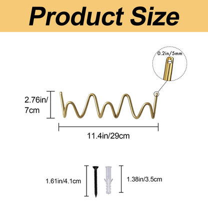 Wavy Wall Mount Coat Rack (Gold-1P / 11.4" x 2.95" (29cm x 7.5cm))