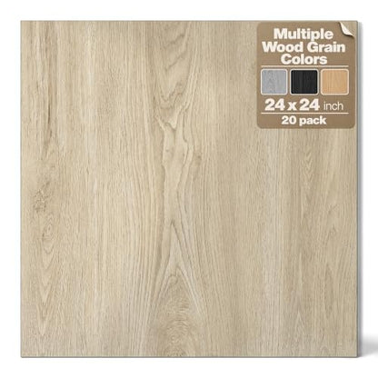 Peel and Stick Floor Tile 24" x 24" Vinyl Flooring (Nature Wood / 24 x 24 inch)