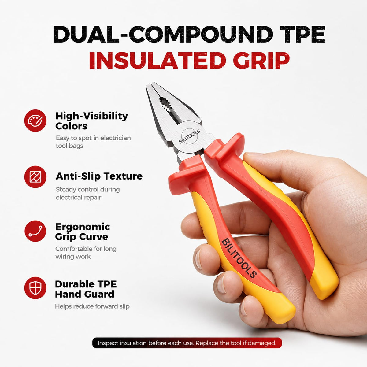 1000V Insulated Lineman Pliers (Insulated Pliers / Insulated Lineman Pliers)