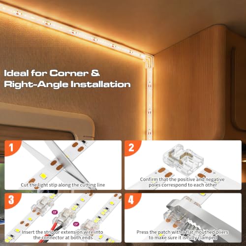 12V RV LED Strip Lights with 2 Set Transparent Connectors[16.5ft]