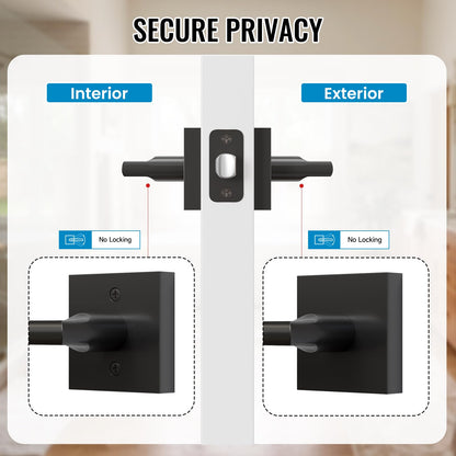 1 Pack Matte Black Passage Door Lever (Matte Black)