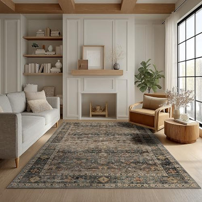 Washable Area Rug 4×6 for Living Room (Camel / 4' x 6' (Rectangular))