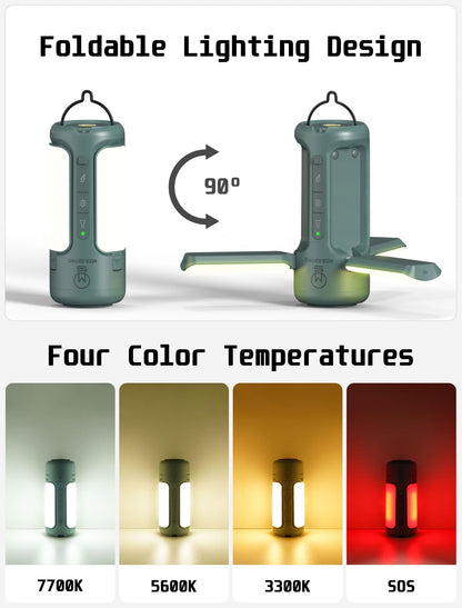 4 in 1 Foldable Camping Lantern with Bluetooth Speaker