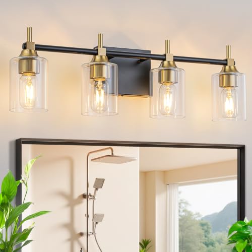 4 Light Modern Bathroom Vanity Light (4-light / Black-Gold)