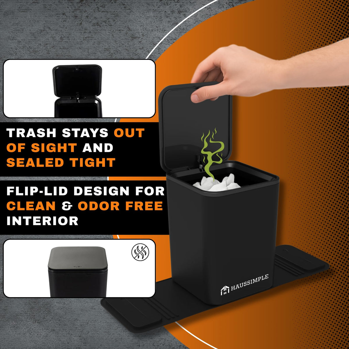 Car Trash Can (Black with Lid / Medium)