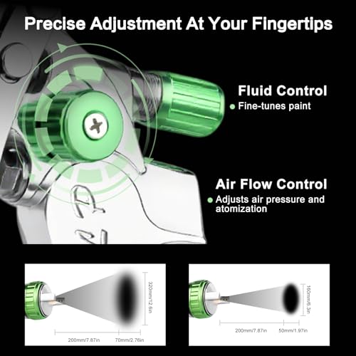 LVLP Air Spray Gun with 10PCS Disposable Mixing Cups & Air Regulator