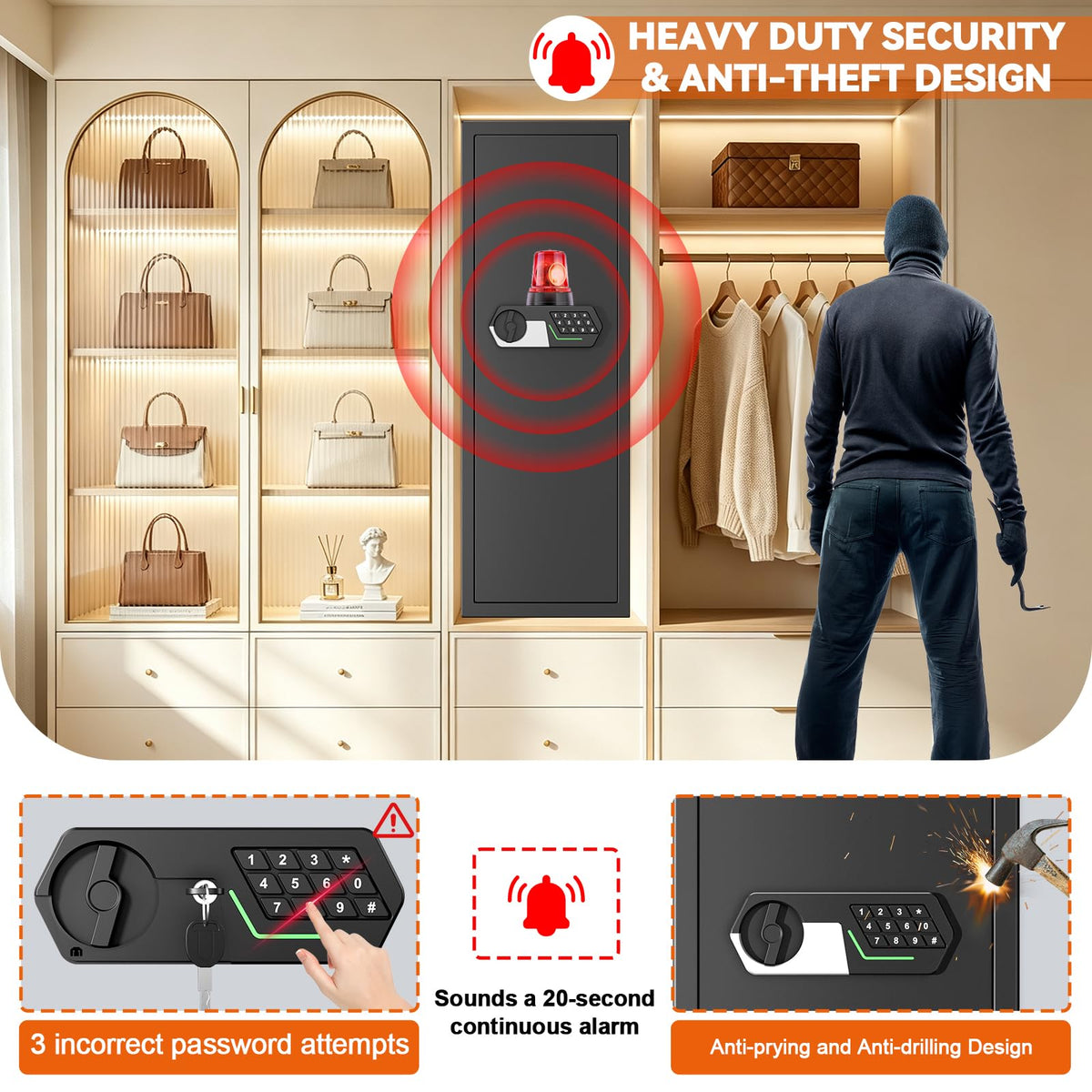 47.24‘’ Tall Heavy Duty Fireproof Wall Safes Between the Studs (47.24'' Tall)