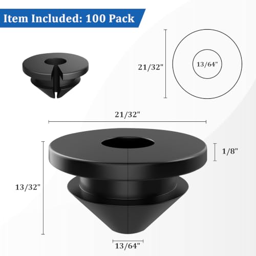 Cable Railing Rubber Grommets 100 Pack Protective Sleeves for 1