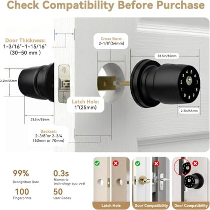 Smart Fingerprint Door Knob