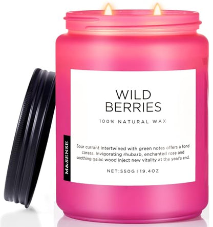 Scented Candles Wildberries Fresh Mixed Berry Fruity Home Fragrance (Large Jar / Wild Berries)