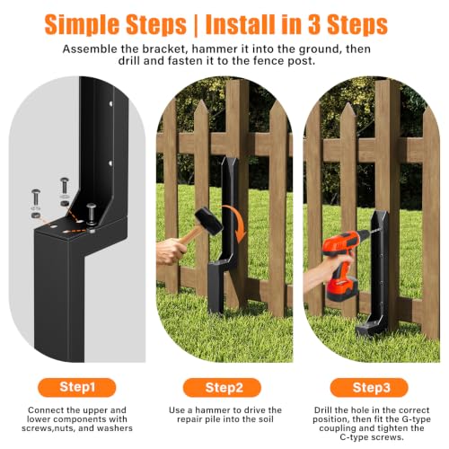 6 Pcs Fence Post Repair Kit